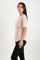 Blouse Met Accessoire - Detail — Roze