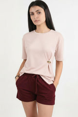 Blouse Met Accessoire - Detail — Roze