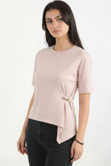 Blouse Met Accessoire - Detail — Roze