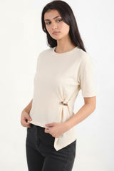 Blouse Met Accessoiredetail – Off‑White