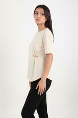 Blouse Met Accessoiredetail – Off‑White