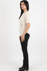 Blouse Met Accessoiredetail – Off‑White