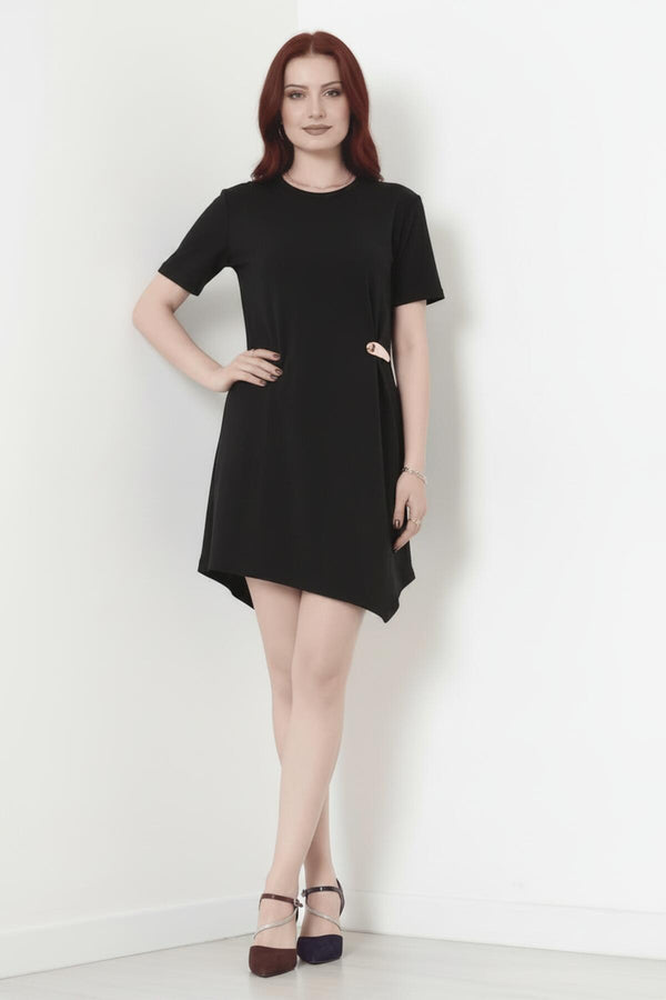 Korte Jurk Met Accessoiredetail – Zwart
