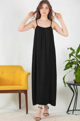 Italiaans Voile Midijurk Met Dunne Bandjes — Zwart