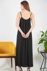 Italiaans Voile Midijurk Met Dunne Bandjes — Zwart