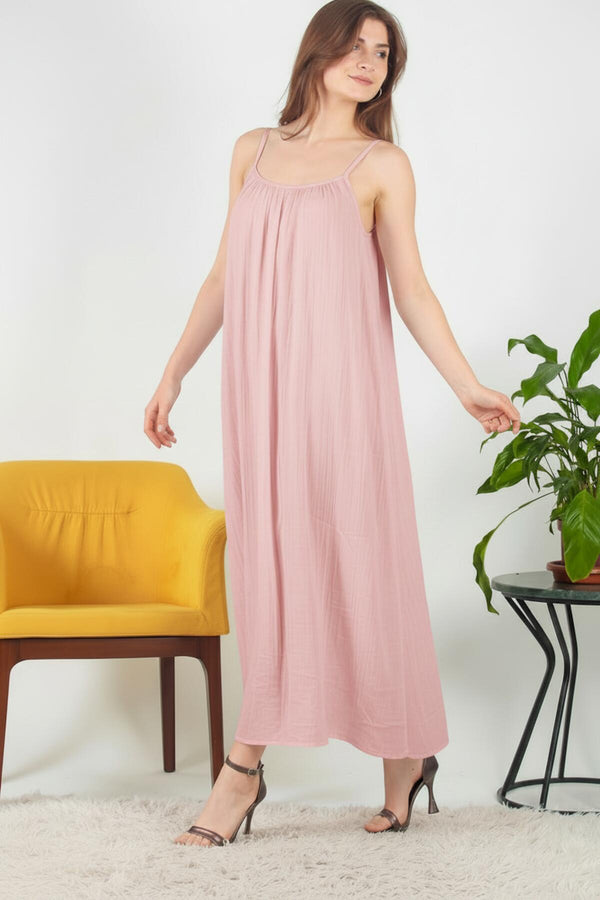Italiaans Voile Midijurk Met Bindbandjes — Roze