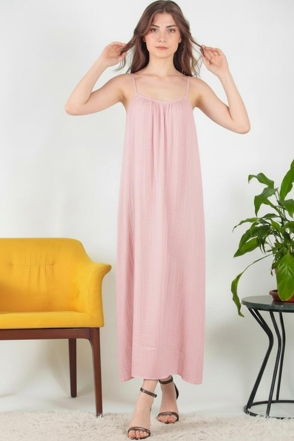 Italiaans Voile Midijurk Met Bindbandjes — Roze