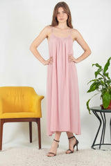 Italiaans Voile Midijurk Met Bindbandjes — Roze