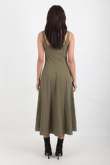 Modaljurk Met Vierkante Hals — Khaki
