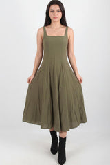 Modaljurk Met Vierkante Hals — Khaki