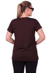 Große Größen V‑Ausschnitt Bluse Mit Steinbesatz — Braun