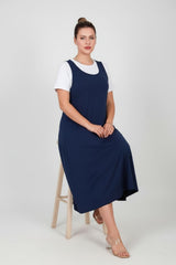 Salopetjurk — Navy (Plusmaat)
