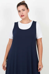 Salopetjurk — Navy (Plusmaat)