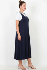 Salopetjurk — Navy (Plusmaat)