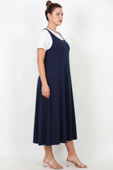 Salopetjurk — Navy (Plusmaat)