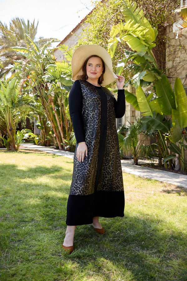 Plus - Size Jurk Met Luipaardprint