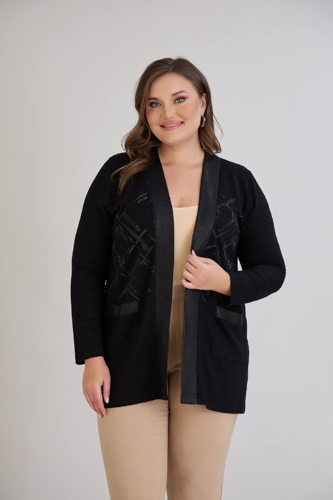 Oysho Strickjacke Große Größen – Schwarz