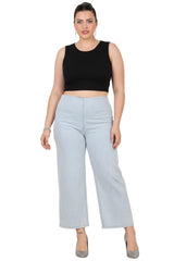 Wide - Leg - Jeans, Große Größen — Eisblau