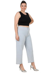 Wide - Leg - Jeans, Große Größen — Eisblau