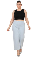 Wide - Leg - Jeans, Große Größen — Eisblau