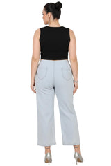 Wide - Leg - Jeans, Große Größen — Eisblau
