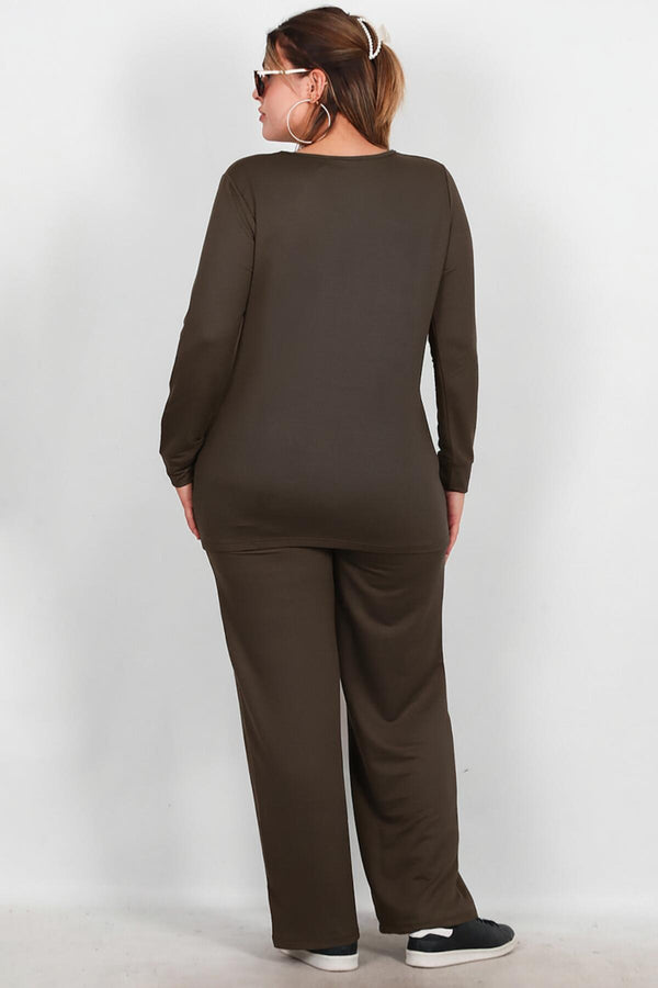 Plus - Size Luipaardprint Set Met Steentjes — Bruin