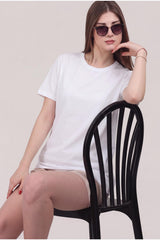 Witte Jersey Blouse Met Kanten Rugdetail