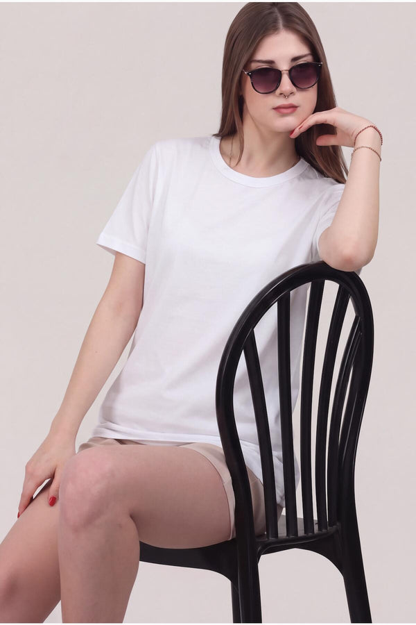 Witte Jersey Blouse Met Kanten Rugdetail
