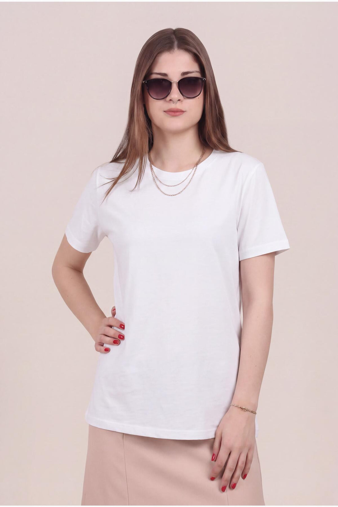 Witte Jersey Blouse Met Kanten Rugdetail