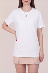 Witte Jersey Blouse Met Kanten Rugdetail