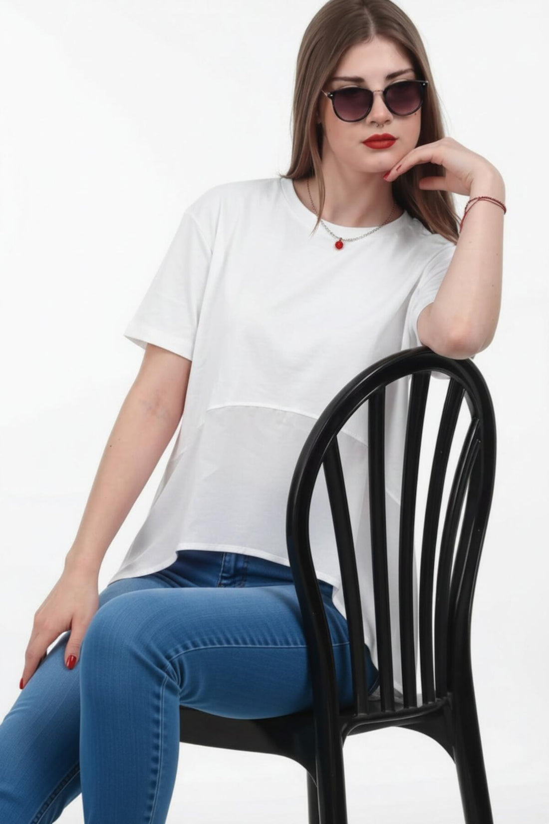 Blouse Met Tencel - Detail - Ecru
