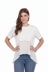 Blouse Met Tencel - Detail - Ecru