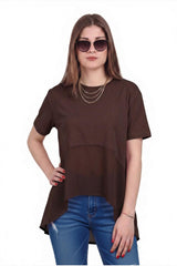Damesblouse Met Tencel - Detail - Bruin