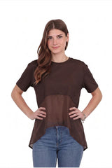 Damesblouse Met Tencel - Detail - Bruin