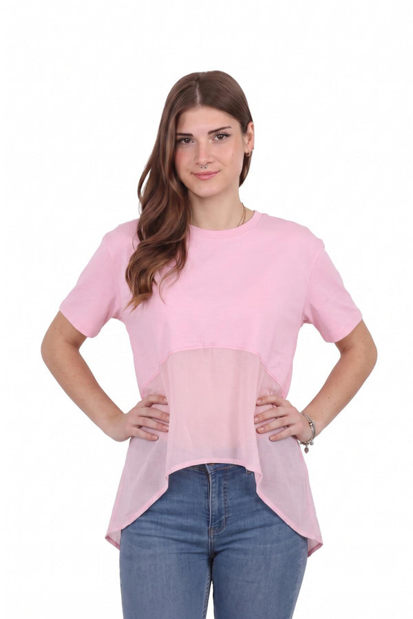 Damesblouse Met Tencel - Detail - Roze