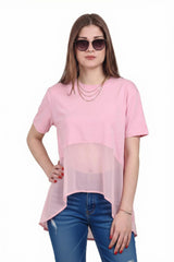 Damesblouse Met Tencel - Detail - Roze