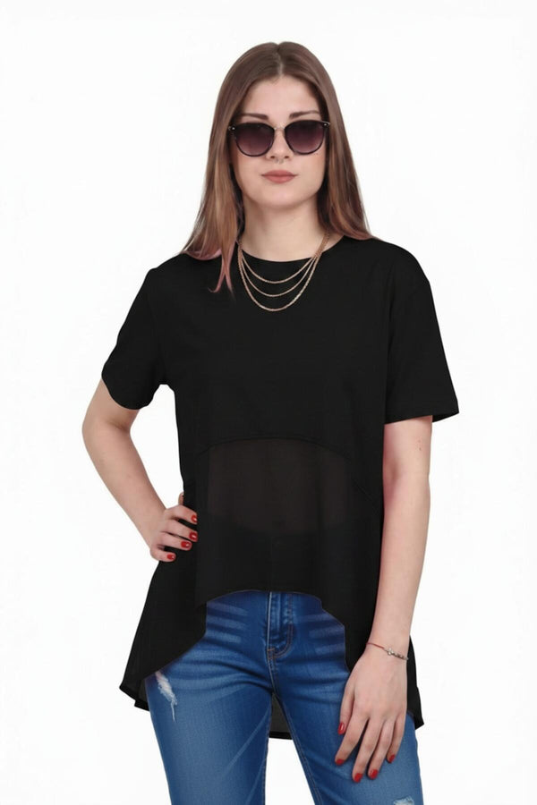 Damesblouse Met Tencel - Detail - Zwart