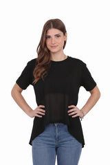 Damesblouse Met Tencel - Detail - Zwart