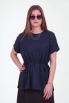 Oysho Kurzärmelige Bluse Mit Steinbesatz — Marineblau
