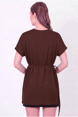 Braune Bluse Aus Oysho‑Stoff Mit Steinverzierung