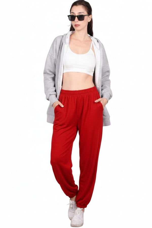 Shalwar‑Broek Met Zijstrik — Rood