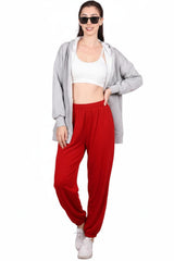 Shalwar‑Broek Met Zijstrik — Rood