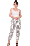 Polyemit Stippen Joggers — Ecru