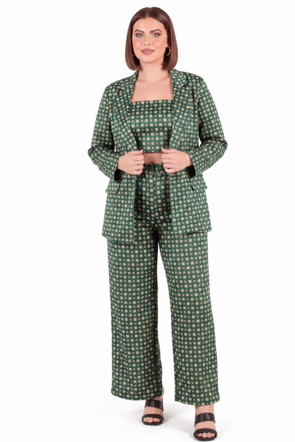 Satijnen 3‑Delige Plus - Size Set — Groen