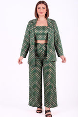 Satijnen 3‑Delige Plus - Size Set — Groen