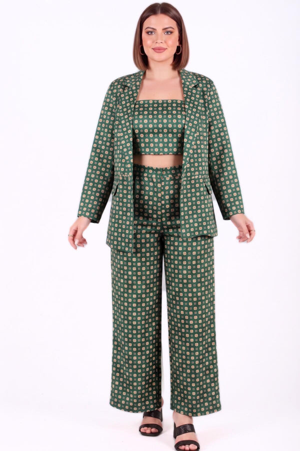 Satijnen 3‑Delige Plus - Size Set — Groen