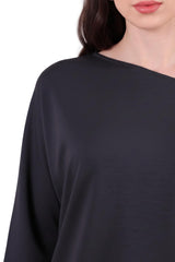 Oversized Blouse Met Lage Schouderlijn – Antraciet