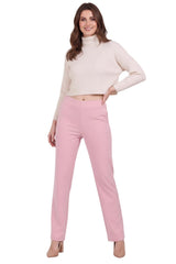 Wijdvallende Broek Met Elastische Taille, Roze