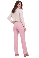 Wijdvallende Broek Met Elastische Taille, Roze