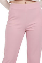 Wijdvallende Broek Met Elastische Taille, Roze